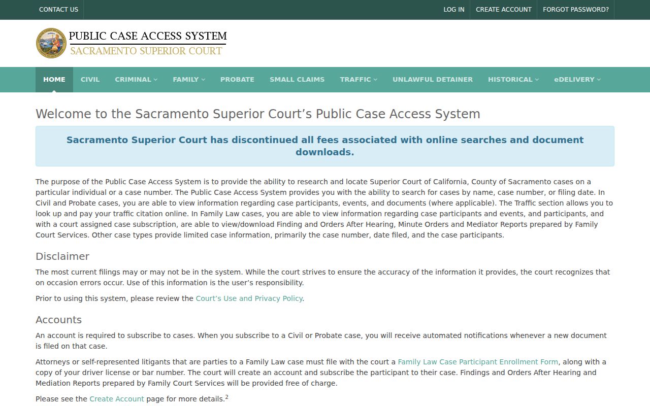 Elk Grove people search Sacramento court case access