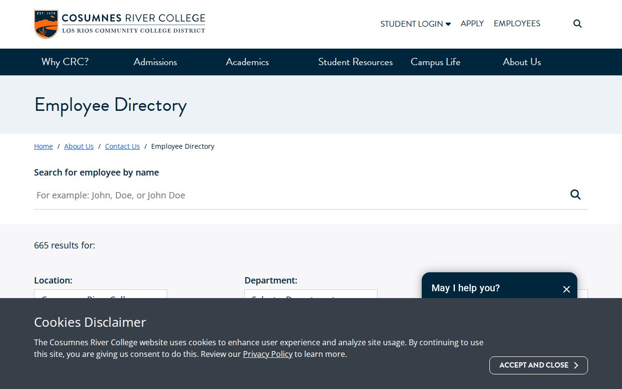Elk Grove people directories Cosumnes River College employee directory